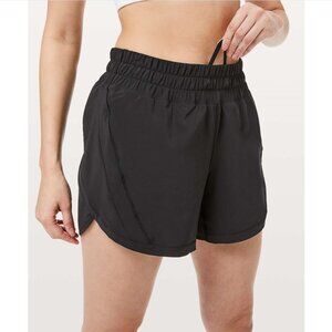 Lululemon athletica Track That Mid Rise 5 inch Black Athletic Shorts
